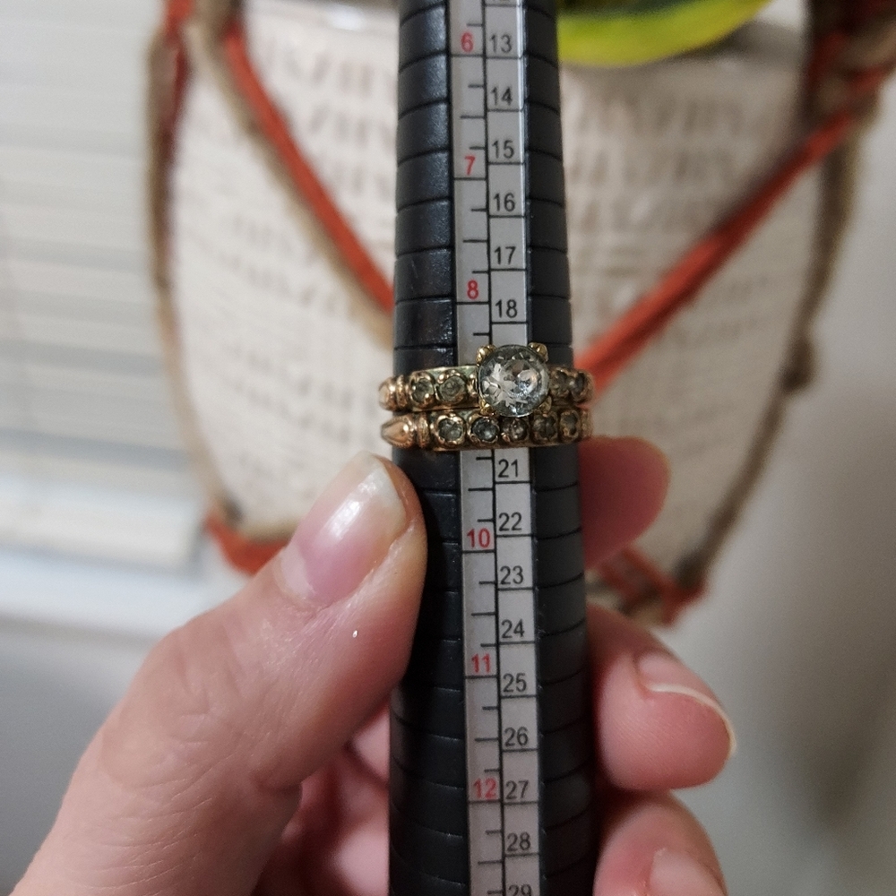 Antique 10kt Gold Fill Paste Engagement Ring Set